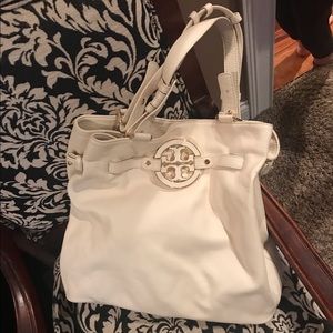 Tory Burch white leather tote